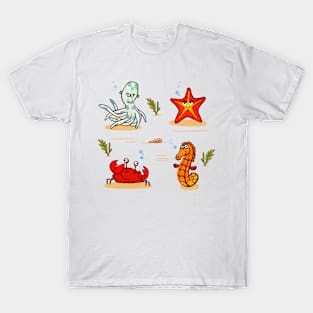 Sea Animal Watercolor T-Shirt